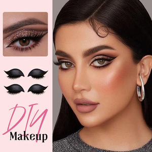 แผ่นแปะขนตาสำหรับแต่งตา Lazy Eye Shadow สีทอง ชมพู ดำ น้ำเงิน ม่วง ชุดแปดชิ้น สำหรับต่อขนตา - Product Image 3