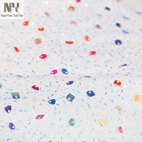 Nanyee Textile Nouvelle Arrivée Bling Bling Multi Couleurs Mix Taille Velours Sequin Velours Tissus