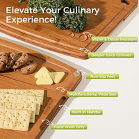 Ensemble de planches à découper en bambou avec support de rangement, fabriqué en Chine, marque privée, planche à découper pour la cuisine, le service, le barbecue, les pique-niques en plein air