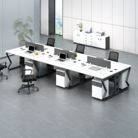 Cubículo de oficina moderno para 2 y 4 personas, Aluminio en forma de L, cubículo moderno, estación de trabajo de oficina, mesa de madera, escritorio de partición de oficina