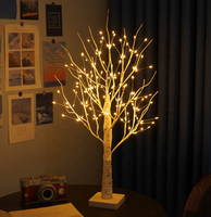 Lumières d'arbre artificielles en bouleau avec LED, 60 cm, 144 LED, alimentées par piles, pour la décoration de la maison, des coins, des mariages, de Noël