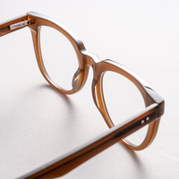 Monture de lunettes optiques unisexe 2026 JS en acétate épais, faite à la main, ronde, anti-lumière bleue, avec charnière