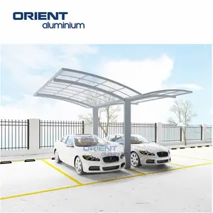 Abri de voiture en aluminium à toit arqué pour une seule voiture, <span class=keywords><strong>couverture</strong></span> de véranda incurvée au prix d'usine - Product Image 1