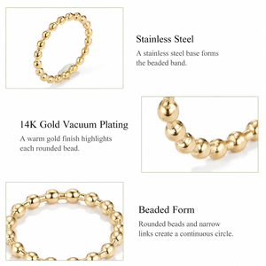 Gold Plated Ball Bead <b>Ring</b> Classic <b>Plain</b> Band Unisex Daily Wear Fashion Jewelry - Product Image 2