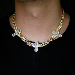 สร้อยคอคิวบาแบบไมโครอินเลย์สไตล์ฮิปฮอปยอดนิยมข้ามพรมแดนยุโรปอเมริกา สำหรับทุกเพศทุกวัย ขายส่ง - Product Image 3