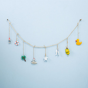 Decoración de Pared Estilo Mediterráneo, Mini Adornos con Temática Oceánica, Juego de Adornos Colgantes, Decoración para el Hogar, Paquete de Varias Piezas - Product Image 1