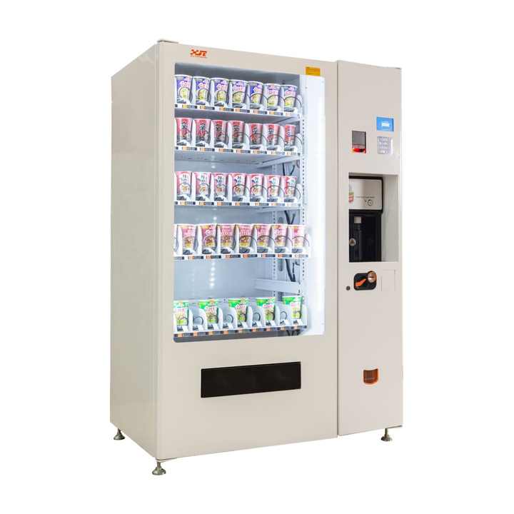 XY White 350Kg Hot Water Instant Noodle Vending Machine For Noodles