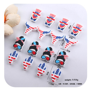 4th july เม็ดกัดแบบนิ่มเกรดอาหารของเด็กทารกเคี้ยวซิลิโคนลูกปัดโฟกัสสำหรับทำเครื่องประดับปากกา DIY จากอเมริกา - Product Image 2