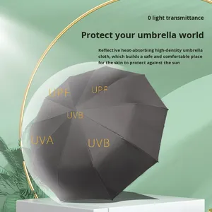 <span class=keywords><strong>Parapluie</strong></span> publicitaire <span class=keywords><strong>haut</strong></span> <span class=keywords><strong>de</strong></span> <span class=keywords><strong>gamme</strong></span> pour <span class=keywords><strong>femme</strong></span>, en alliage, pliable en trois, rotatif, avec impression <span class=keywords><strong>de</strong></span> logo et lampe torche intégrée - Product Image 3