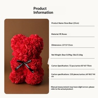 Bouquet de roses éternelles créatives en forme d'ours pour la fête des mères, les anniversaires et la Saint-Valentin