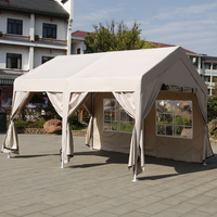 Tente de réception extérieure robuste Sibada, imperméable, avec parois latérales à fenêtres de style église, monocouche, toutes saisons, pour expositions