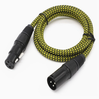 Câble micro multifonctionnel 3 broches XLR mâle-femelle, câble tressé pour contrôle des éclairages de scène DMX512