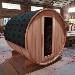 <span class=keywords><strong>Sauna</strong></span> extérieur traditionnel en bois de cèdre massif carré, 2 en 1, pour 2 à 4 personnes, avec compartiment - Product Image 6