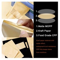 Groothandel Zwarte Kraft Papier Stand-up Pouches Vochtbestendige Voedselverpakkingszakken PE Ritssluiting voor Thee Koffiebonen Gedroogd Fruit