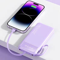 Nouveau Offre Spéciale Portable Charge 4 en 1 Câble Intégré 30000mAh Power Banks Chargeur Câble Autonome Power Bank 40000mAh
