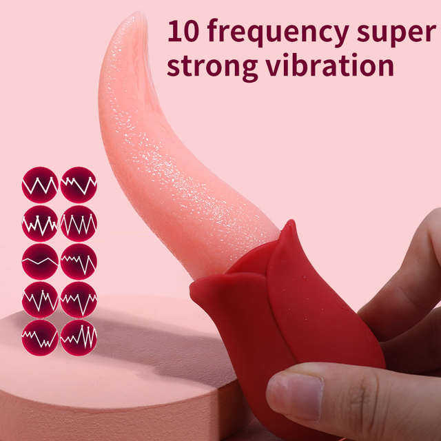 define rose toy Wholesale Rose Shape Tongue Licking Vibrator-Red for your store