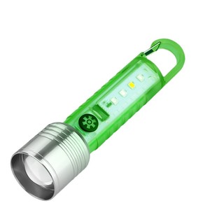 ไฟฉายขนาดเล็กพร้อมพวงกุญแจ LED เปลี่ยนสีได้ ปรับความสว่างได้ อลูมิเนียมอัลลอยด์ แบตเตอรี่ AAA ไฟทำงานแบบพกพาสำหรับใช้งานกลางแจ้ง - Product Image 2