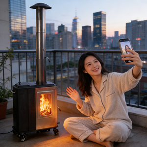 תנור כדורי עץ סיטונאי לשימוש פנימי וחיצוני, תנור פטיו נירוסטה לקמפינג, סל כדורי עץ - Product Image 1