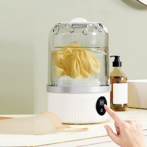 Mini Lavadora Portátil Automática con Alimentación USB para Ropa Interior, Carcasa de Plástico Blanca y Azul - Product Image 1