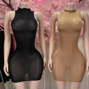 FF1481 Gonna a tubino attillata da donna, sexy, super elastica, trasparente, brillante, per discoteca, all'ingrosso - Product Image 4
