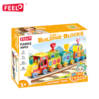 Nouveau FEELO 2025 Alphabet Train jouet 60 pièces grand bloc de construction de particules pour enfants éducation grandes briques bloc de construction ensemble FL42022