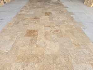 Azulejos de Travertino Marrón Rústico, Acabado Mate, 1.2 cm, Patrón Francés Moderno, en Diversos Tamaños, para Interiores/Exteriores, Piedra Pulida para Encimeras - Product Image 3