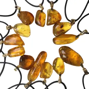 Insect natural Baltic Amber Uneven Tumble 63x38mm 106 Cts Drilled Gemstone For Pendant Making