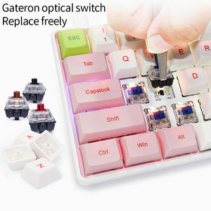 <span class=keywords><strong>Teclado</strong></span> Mecánico para Juegos <span class=keywords><strong>SK61</strong></span> de 61 Teclas, Mini, Rosa/Blanco, Gris/Blanco, Resistente al Agua - Product Image 3