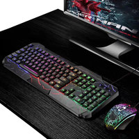 OEM ucuz Teclado Y fare seti oyun tablet PC kablolu Rgb Led arka işık kiti ergonomik E spor oyun fare ve klavye Combo