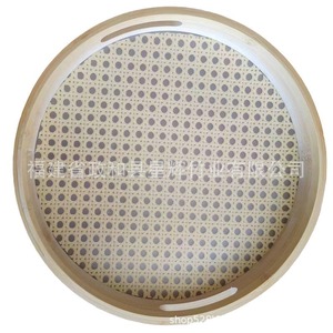 ถาดไม้ไผ่ทรงกลม 30 ซม. ฐานเจาะรู สำหรับโรงแรม ร้านอาหาร ถาดเสิร์ฟชา - Product Image 3