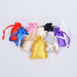 Sac à cordon en satin de soie personnalisé, pochette en satin personnalisée avec logo pour bijoux, cadeau de mariage, autres emballages textiles - Product Image 5