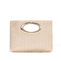 Pochette imprimé léopard avec anse métallique surdimensionnée, sac de soirée pour femme, sac à main esthétique vintage, approvisionnement direct usine OEM