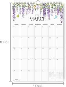 Calendrier mural 2026-2027, <span class=keywords><strong>grand</strong></span> calendrier mural mensuel du janvier 2026 au juin 2027, décoration murale 11x17 pouces pour la maison - Product Image 6