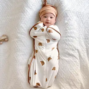 新款婴儿睡袋新生儿卡通棉防踢毯婴儿襁褓无袖睡袋婴儿服装