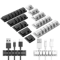 Organisateur de câble en silicone enrouleur de câble de données USB Clips de cordon de gestion de câble Flexible pour souris casque écouteur support de fil de voiture