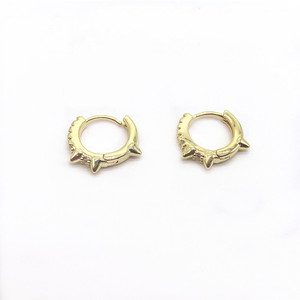 Pendientes de Moda con Diseño Geométrico de Púas, en Oro, Plata y Oro Rosa, Joyería para Fiesta con Engaste de Garra, Zirconia y Remaches Puntiagudos - Product Image 5