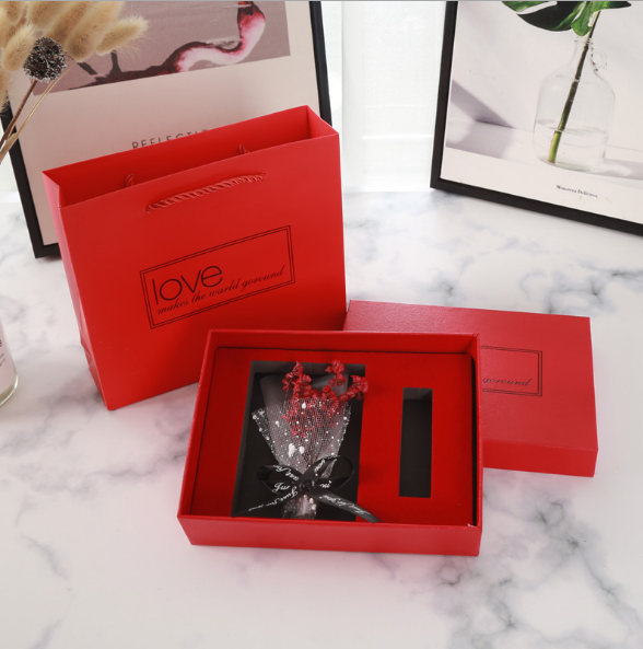 Chocolate caja de dulces bufanda regalo Perfume brillo de labios de embalaje grande de lujo de San Valentín, Caja de Regalos