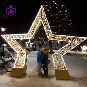 Luces LED Impermeables IP65 Personalizadas, Arco de Estrellas, Iluminación Decorativa Navideña, Decoración de Jardín para Fiestas en Interiores y Exteriores - Product Image 3