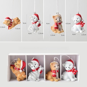 Mini Resin <b>Christmas</b> Tree Ornaments Gift <b>Box</b> Set Santa and Snow House Shaped Hanging Decor for Xmas Scene Layout - Product Image 6