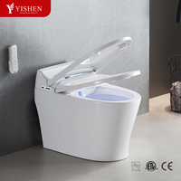 Offre Spéciale – Siège de toilette intelligent entièrement automatique, allongé, à siphon en S, chauffant, à double chasse, avec séchage à l'air et télécommande, à poser au sol