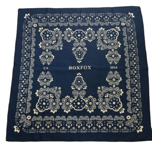Bandana en coton imprimé double face carré personnalisé promotionnel 22 "x 22" Paisley Design Cotton <span class=keywords><strong>Hanker</strong></span> Chief - Product Image 1