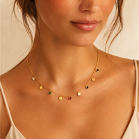Collier de soleil de luxe en acier titane pour femme, pendentif en zircon et pierres colorées en acier inoxydable, bijoux de mode INS