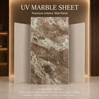 Panneau mural en onyx cristal brun MORLENX, feuille de marbre PVC haute brillance pour projet d'aménagement intérieur de spa de luxe