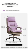 Chaise de bureau ergonomique grande taille avec repose-pieds en cuir PU, design moderne pour bureau à domicile et chambre