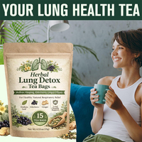 Tisane Détoxifiante pour les Poumons aux Herbes : Verge à cheveux-de-lopin, Baies de sureau, Gingembre, Thym – Soutien Naturel à la Santé Respiratoire et Nettoyage Pulmonaire