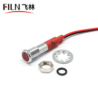 FILN 6mm 12V-24V Luces indicadoras de tablero de motocicleta Varios colores LED Rojo Verde Amarillo Blanco Luz indicada de potencia de CA