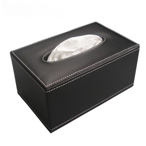 Cubierta de caja de pañuelos de cuero PU para caja de papel higiénico de escritorio de oficina de Hotel soporte de caja de pañuelos de negocios - Product Image 3