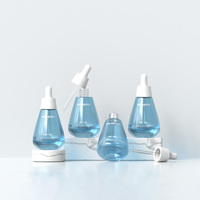 Flacon compte-gouttes en verre transparent de 5 ml pour huiles essentielles, flacon conique vert pour sérum capillaire et visage, pour emballage cosmétique