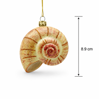 Ornement de Noël en verre écologique style vintage, peint à la main, en forme de coquille de Nautilus côtier, pour la décoration de maison de plage et de vacances
