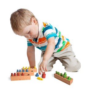 Jeu de blocs de cylindres à boutons en bois, jeu éducatif <span class=keywords><strong>color</strong></span>é d'enseignement pour enfants, jouet pour enfants - Product Image 6
